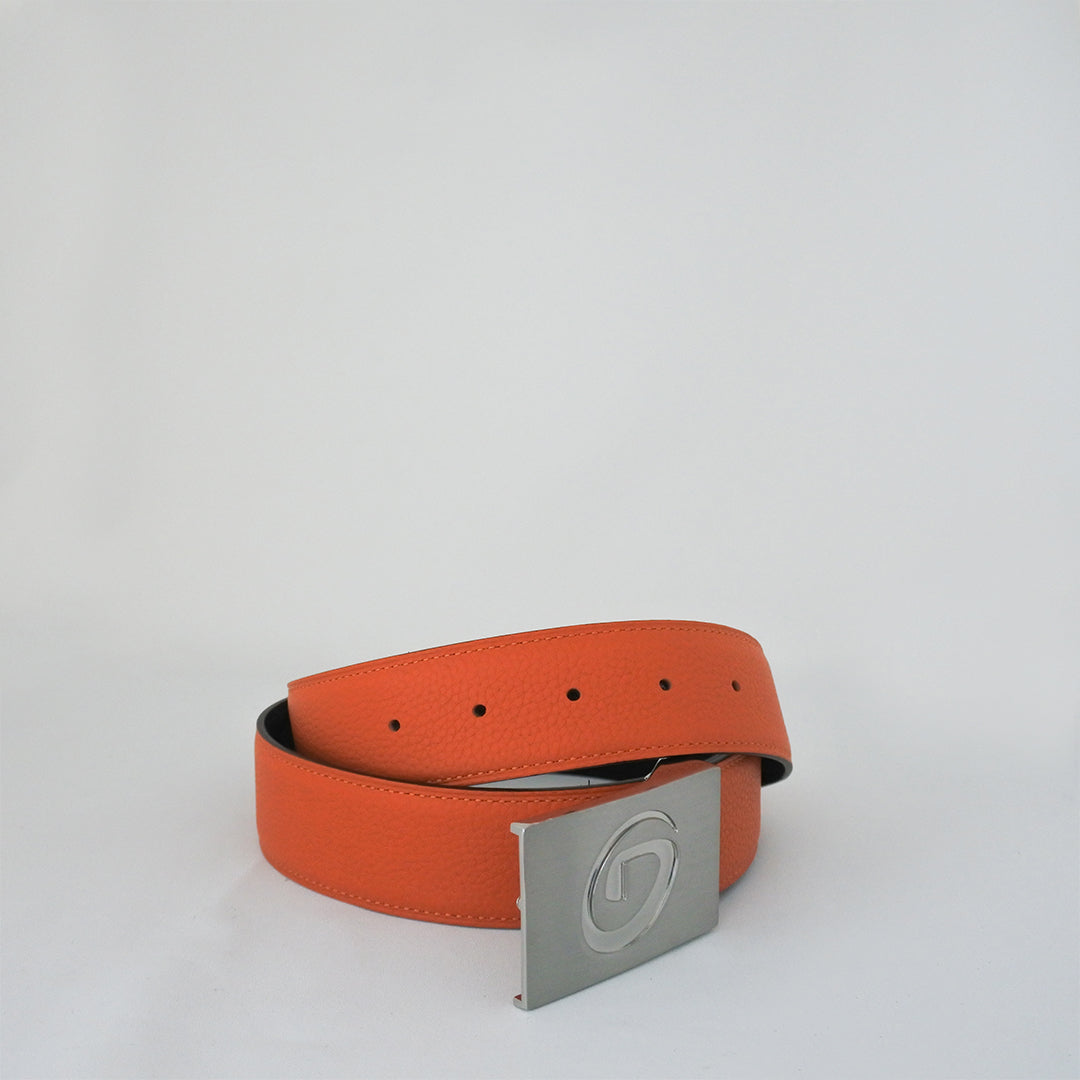 Men's Leather Belt Collider Orange