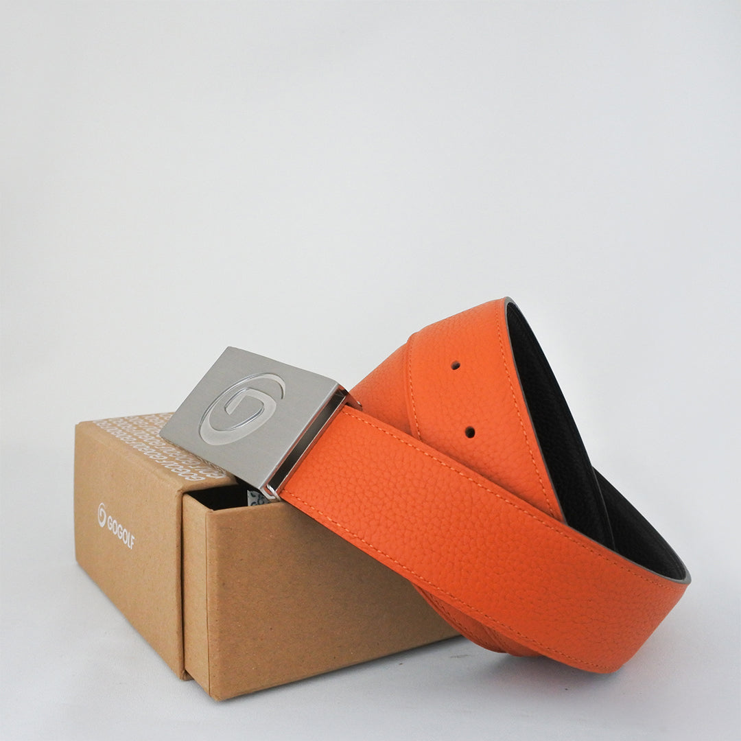 Men's Leather Belt Collider Orange