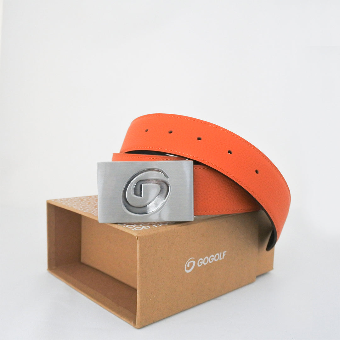 Men's Leather Belt Collider Orange