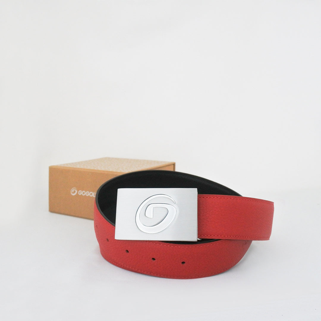 Men's Leather Belt Collider Red