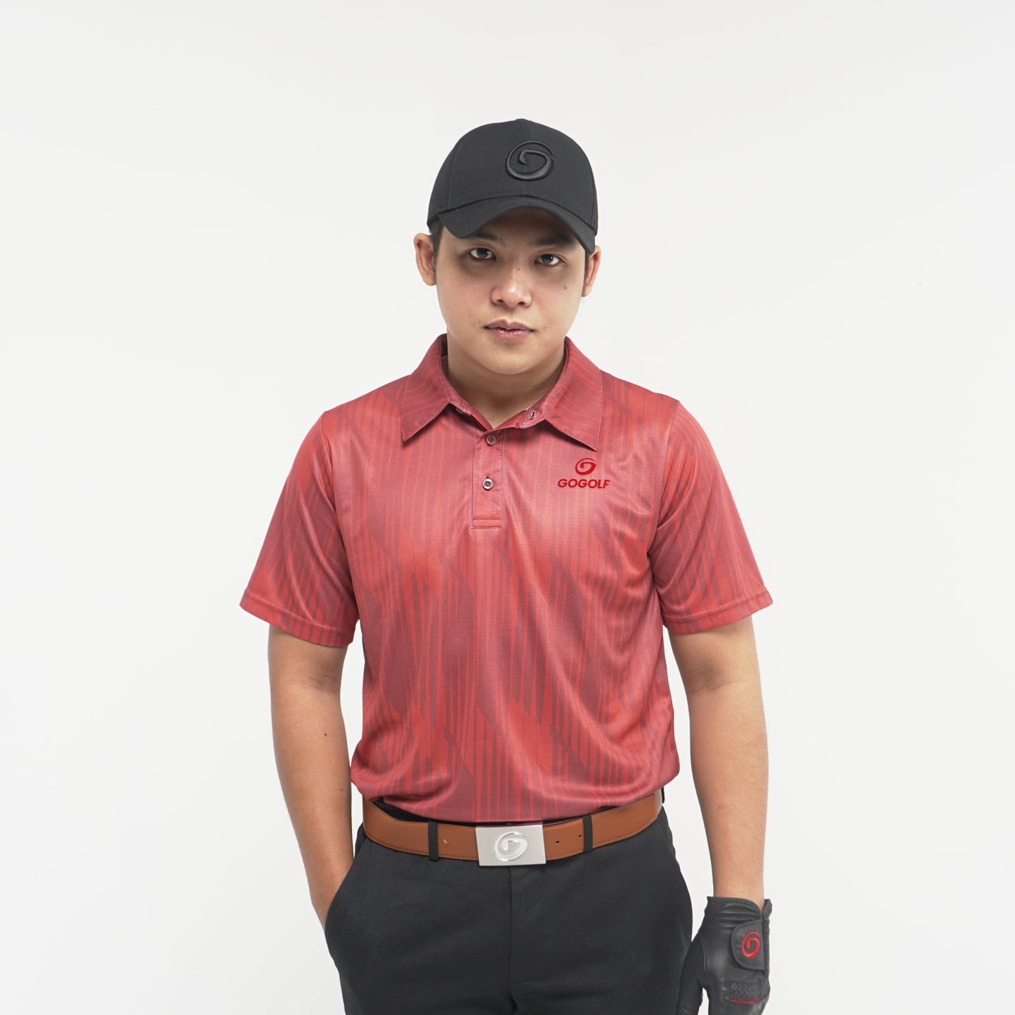 Men's Golf Shirt Red Linebound