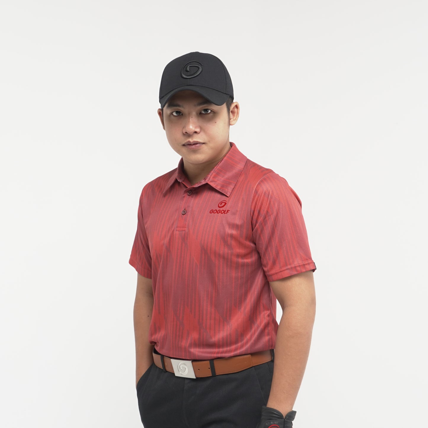 Men's Golf Shirt Red Linebound