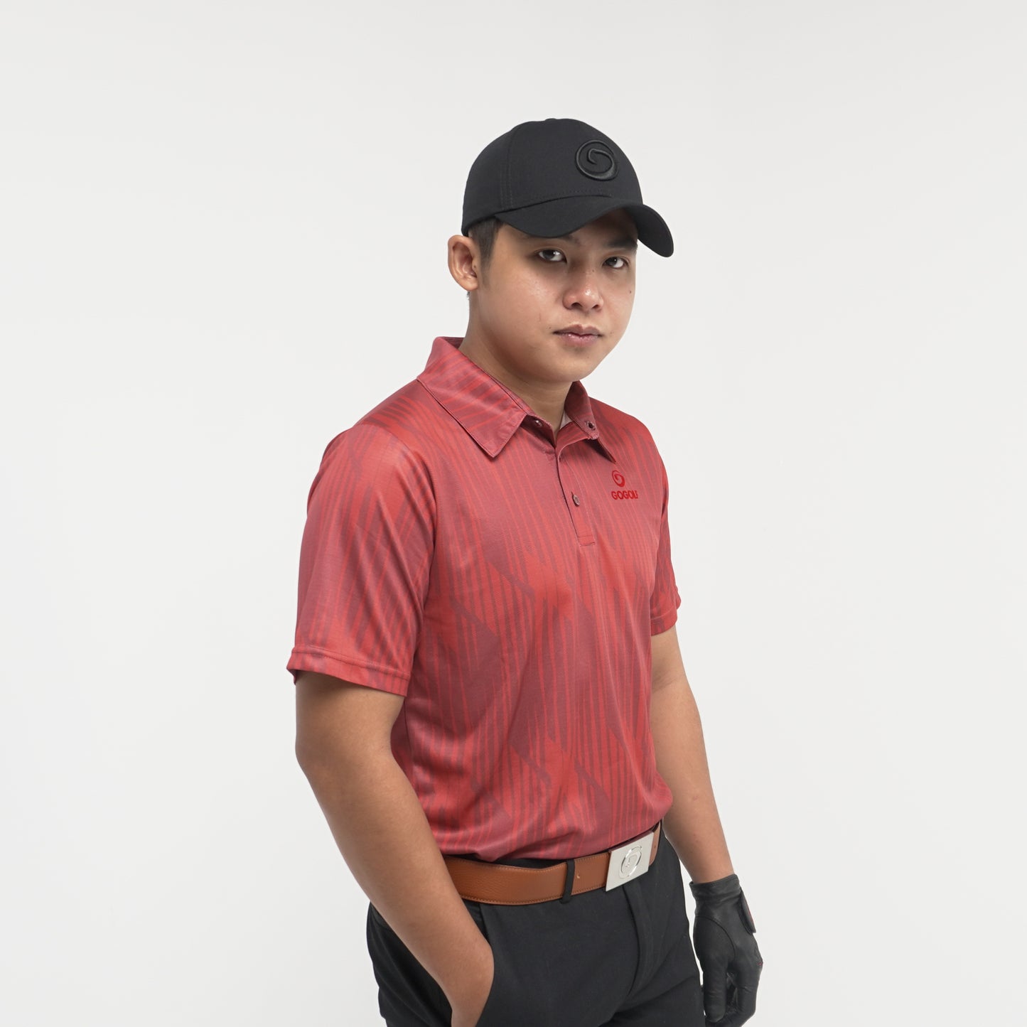 Men's Golf Shirt Red Linebound