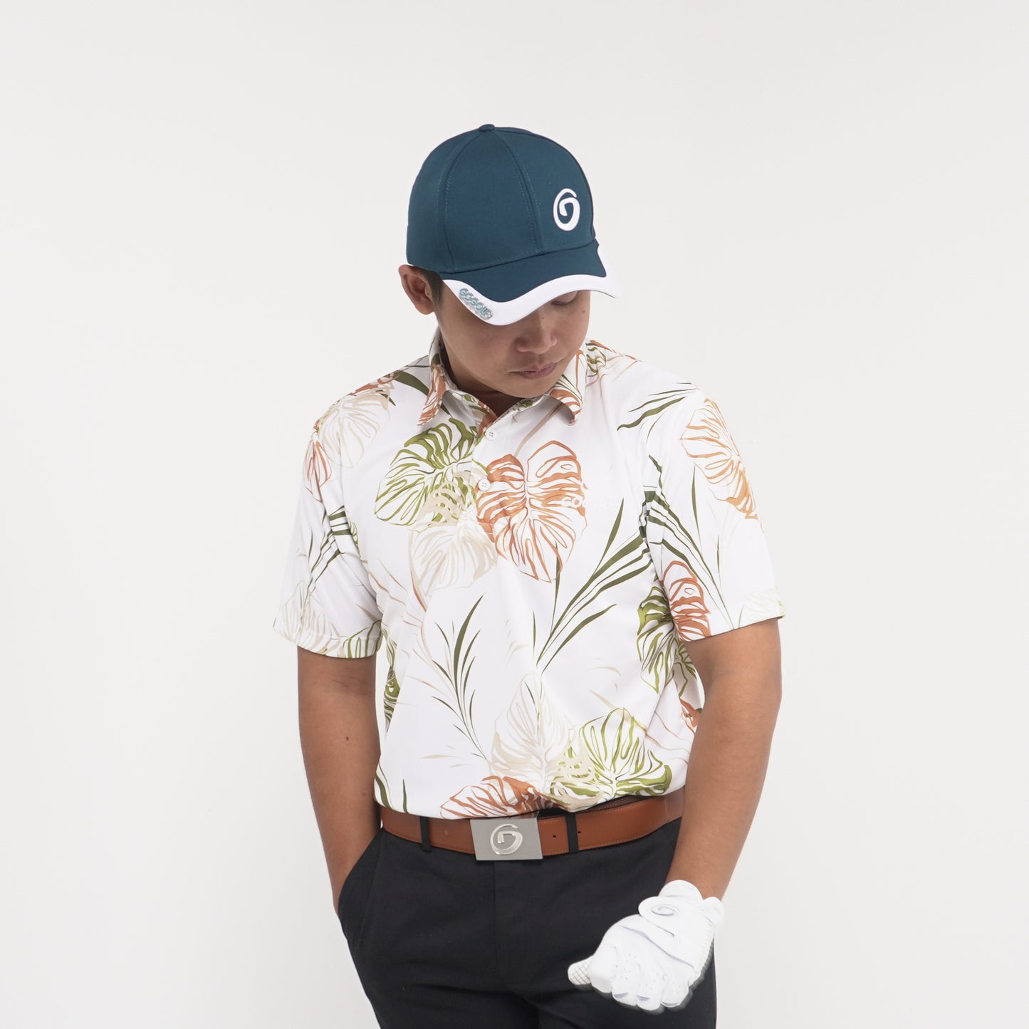 Men's Golf Shirt Monstera