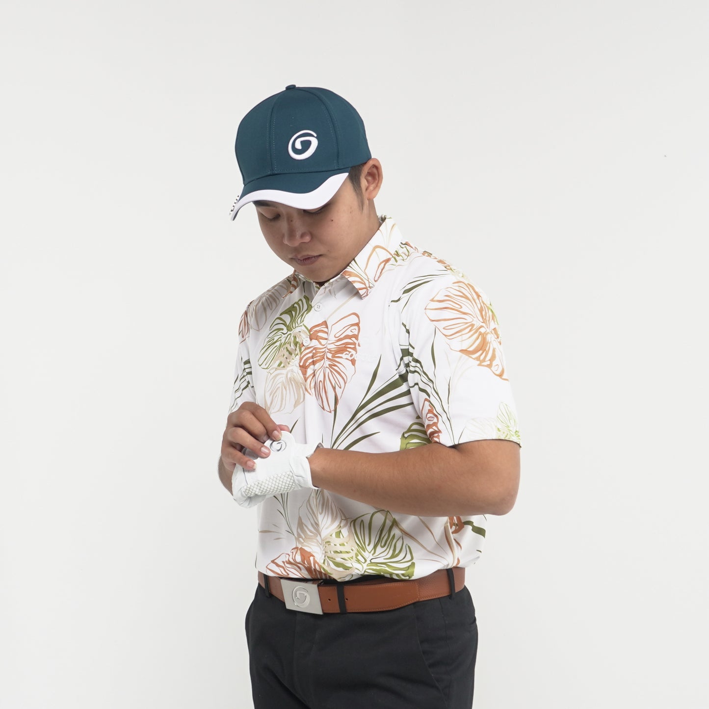 Men's Golf Shirt Monstera